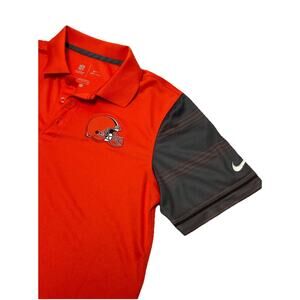 Nike Dri Fit NFL Cleveland Browns Short Sleeve Polo Shirt Men's Size Small